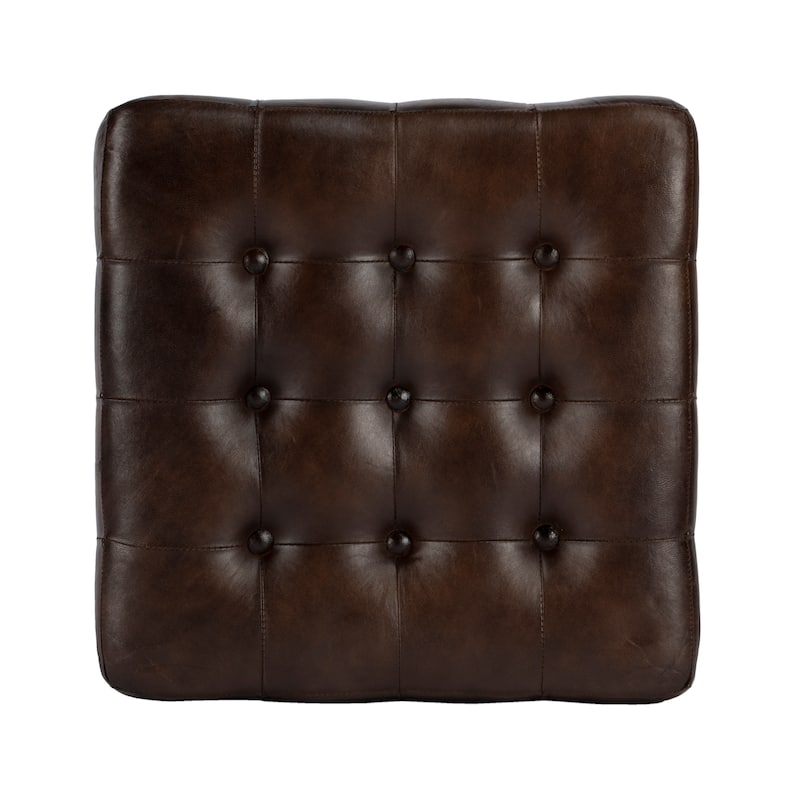 Leon Leather Ottoman