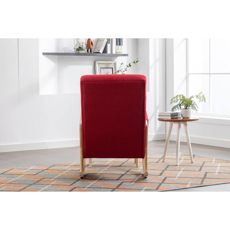 Rocking Chair With Ottoman Modern Upholstered Fabric Rocking Armchair