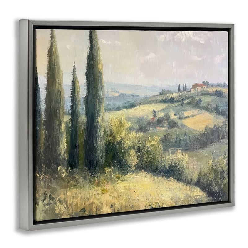 Stupell Rolling Hills Country View Framed Floater Canvas Wall Art Design By Petal Prints Design