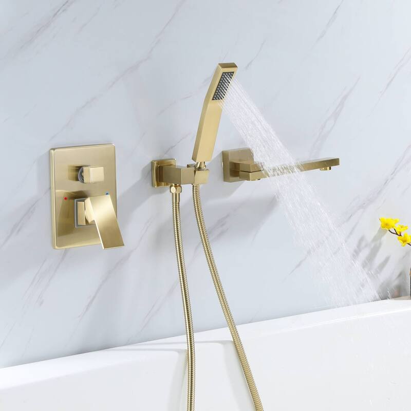 Wall Mounted Tub Faucets With Hand Shower Single Handle Bathtub Faucets