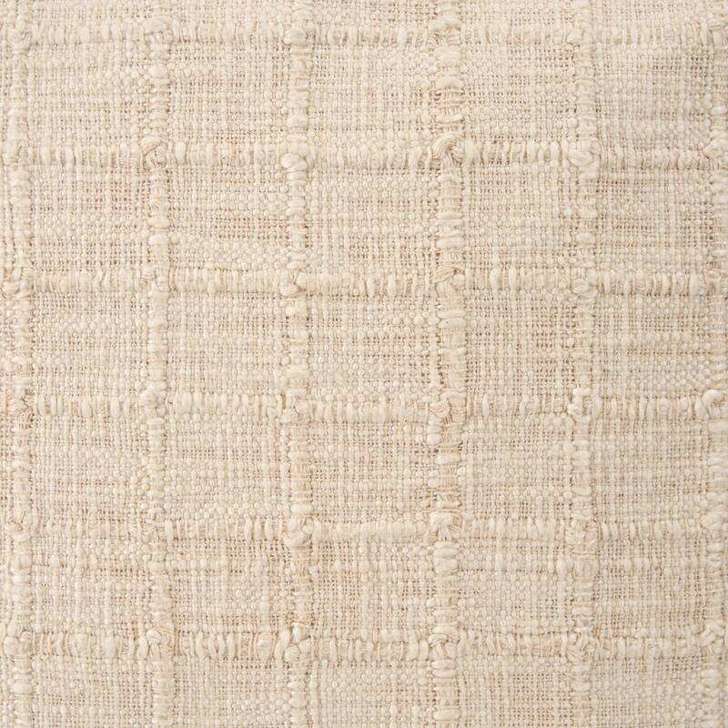 Jacory Cream Checker Textured Decorative Lumbar Pillow Cover