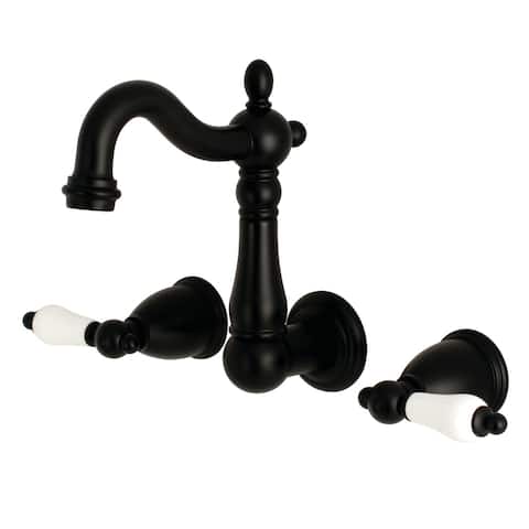 Heritage Two-Handle 3-Hole Wall Mount Bathroom Faucet