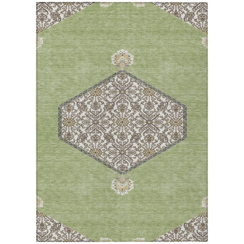 HomeRoots Oriental Traditional Rectangle Outdoor Rug