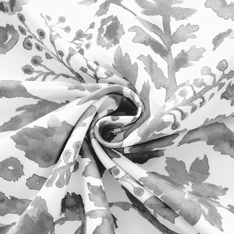 Porch & Den Ouzel Floral Watercolor Tie Up Single Curtain Panel