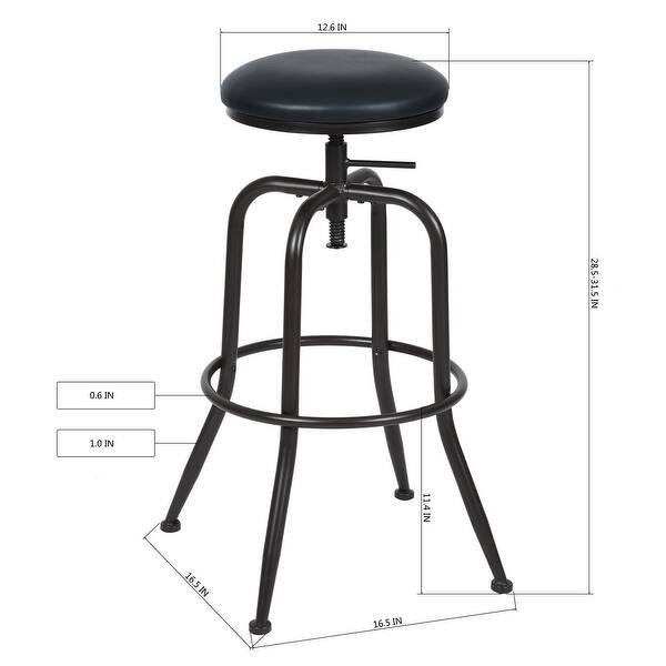 Industrial Counter Bar Stools with Black Pu (Set of 2) for a Modern