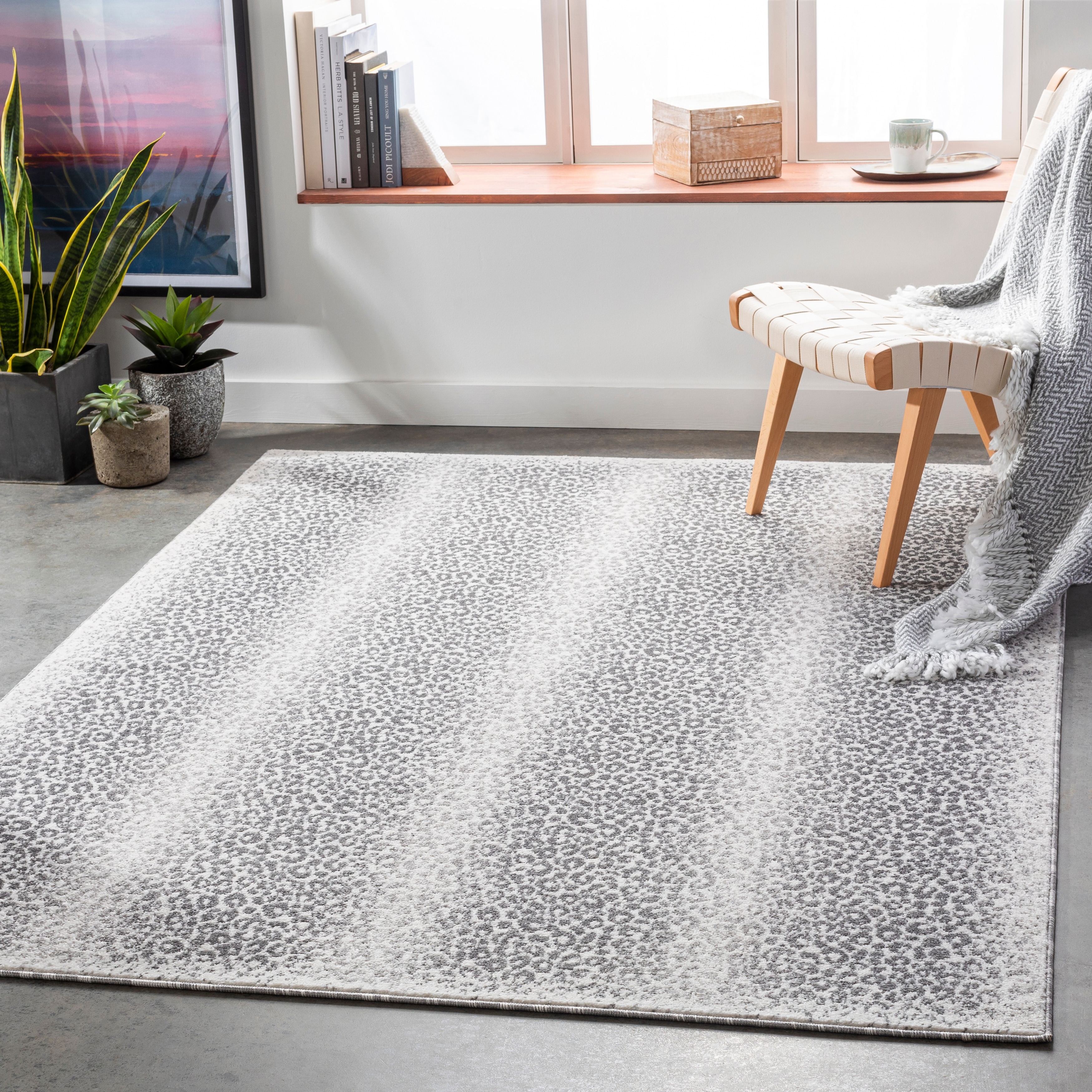 Modern Leopard Round Mat Pads Print Non-Slip Carpet Outdoor Floor Rug 