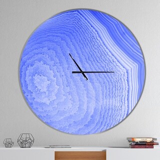 Designart 'Dark Blue Agate Structure' Oversized Modern Wall CLock