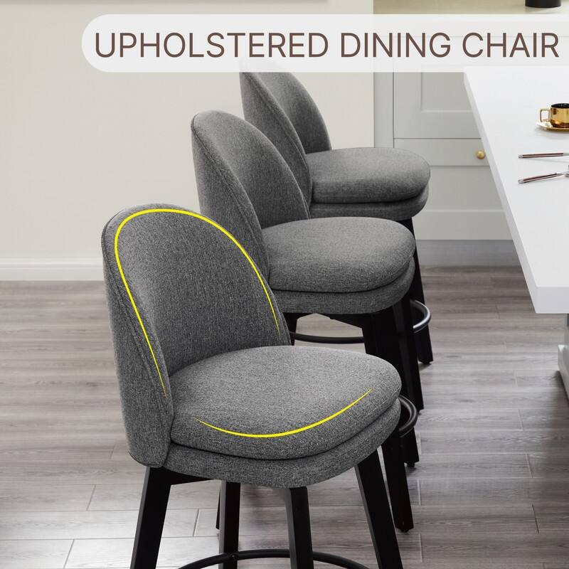 Spruce & Spring Madison Upholstered Swivel Counter Height Bar Stools