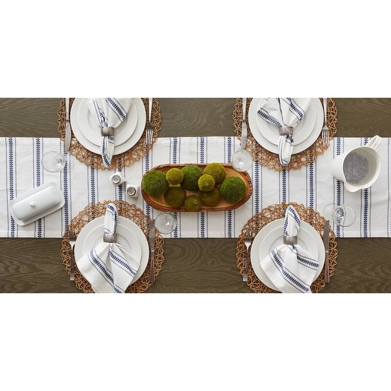 DII French Blue Zig Dobby Stripe Napkin (Set of 6)