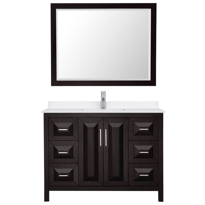 Daria 48-inch Single Vanity, Single Hole Quartz Top, 46-inch Mirror