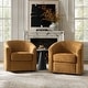 preview thumbnail 19 of 106, Cuenca Modern Living Room Wooden Upholstered 360° Swivel Barrel Chair with Metal Base and Wide Backrest
