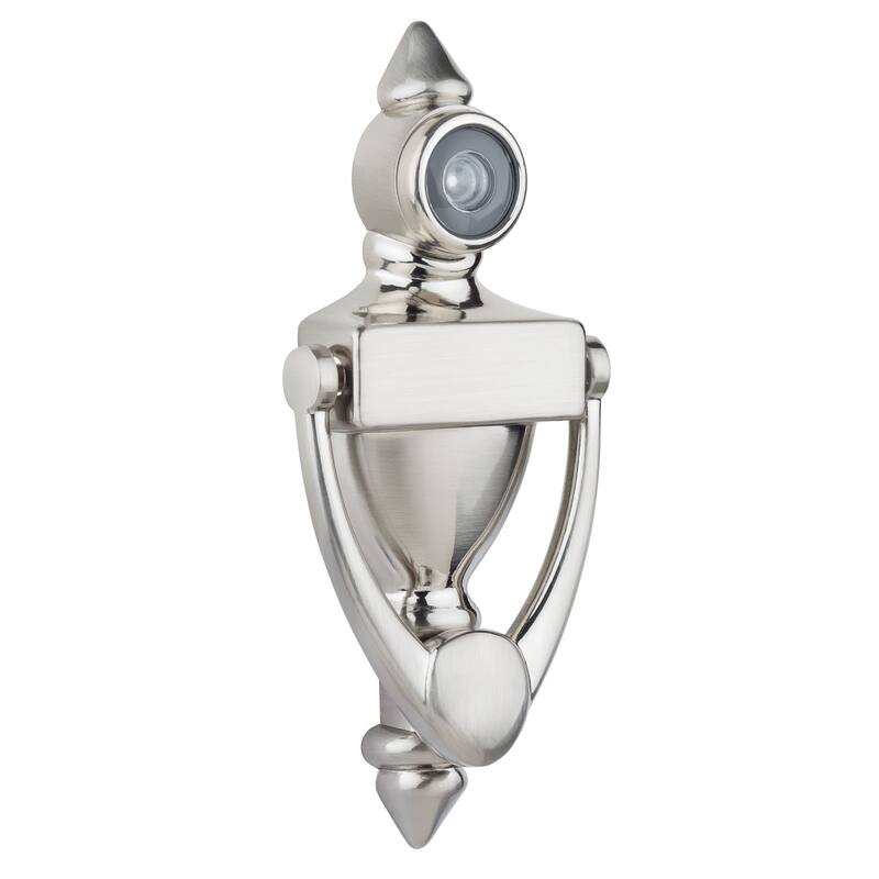 Sure-Loc DK180 5-7/16" Tall Urn Door Knocker with 180 Degree Viewer - Satin Nickel
