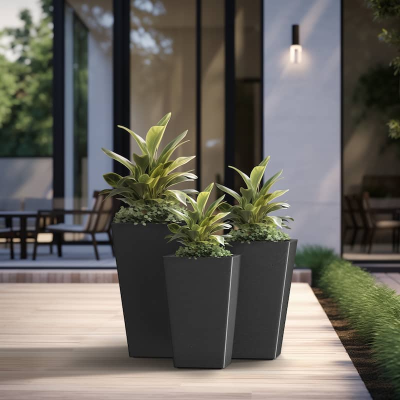 Tall Concrete Rectangle Plant Boxes / Large Indoor and Outdoor Flower Planters