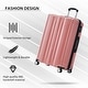 Pink 3 Piece Set Luggage Lightweight Carry On Suitcase with TSA Lock ...