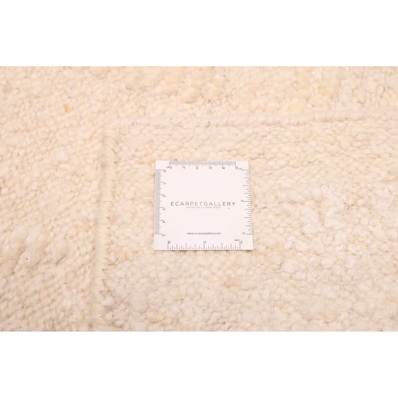 ECARPETGALLERY Hand-knotted Looma Cream Wool Rug - 8'0 x 10'1