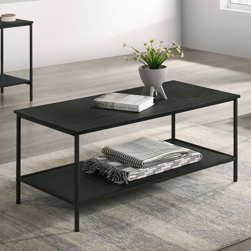 Furniture of America Isven Modern 3-Piece Wood Coffee Table Set