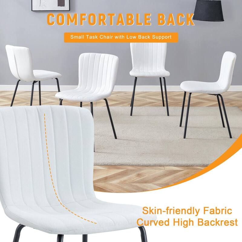 Set of 4 Minimalist Dining Chairs – Premium Black Metal Leg Design for Modern Interiors, Versatile Style Adaptability