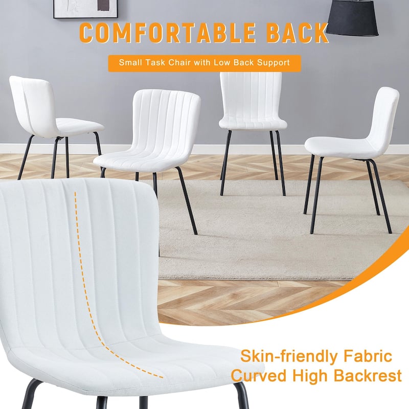 Upholstery Dining Chairs Set of 4 - White