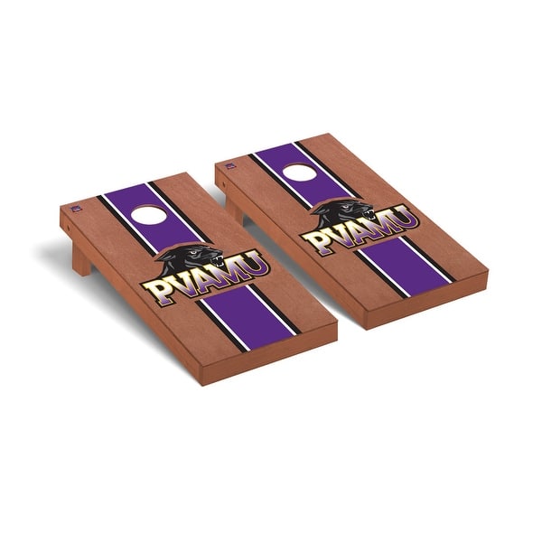 slide 2 of 5, Prairie View A&M Panthers Rosewood Cornhole Board Set