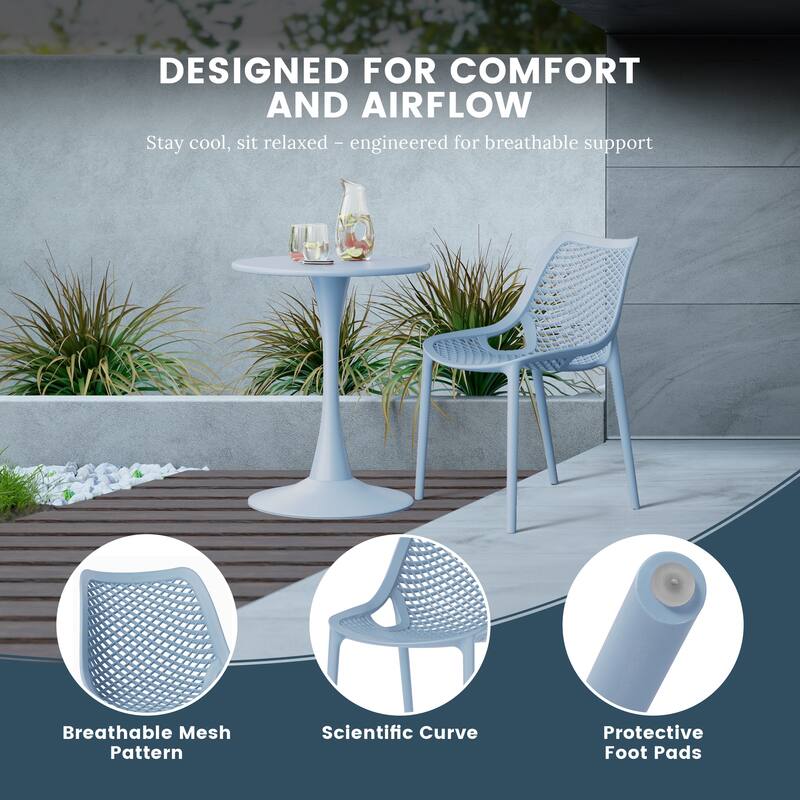 Frond and Form Outdoor Stacking Dining Side Chair (Set of 2)