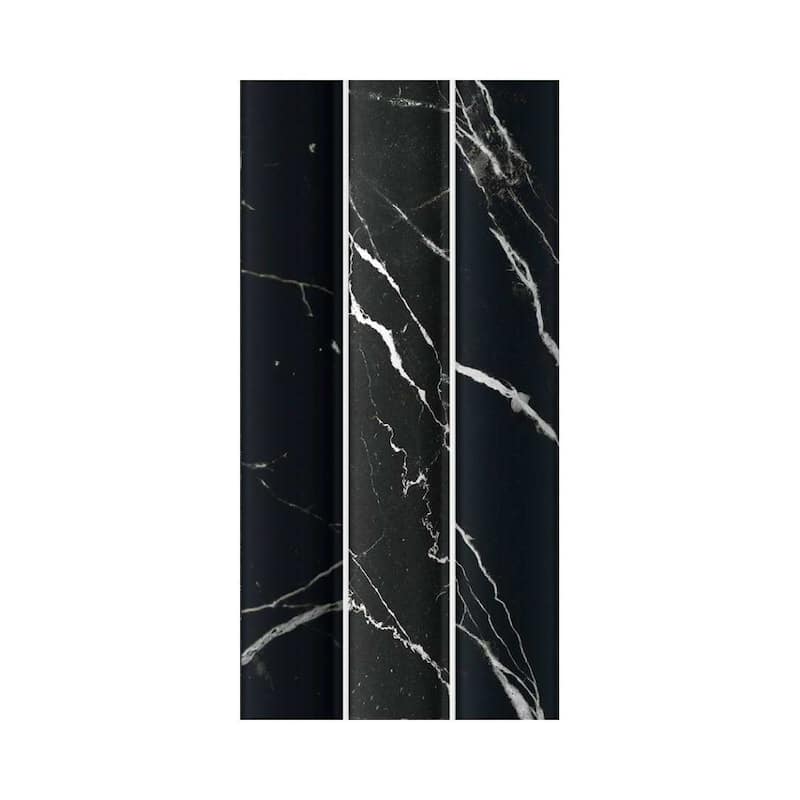 Lyrical 4.5x9 Matte Marble Look Porcelain Fluted Ribbed Tile - Wall, Backplash