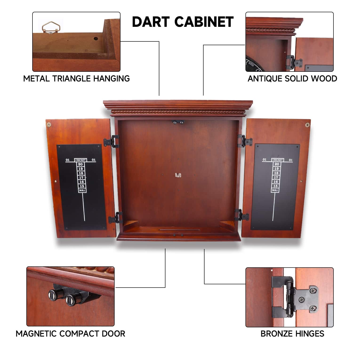 GSE™ Premium Solid Wood Dart Board ONLY for Dartboard Games