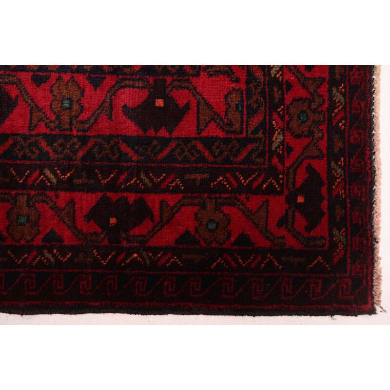 ECARPETGALLERY Hand-knotted Teimani Red Wool Rug - 3'8 x 6'5