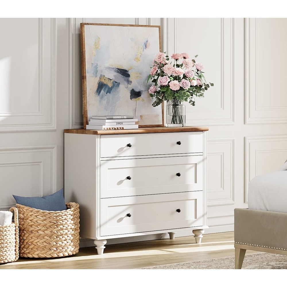 SEJOV White Dresser for Bedroom with 6 Deep Drawers, Modern Wood