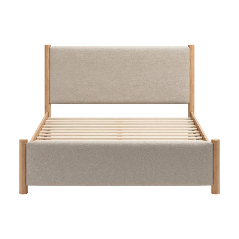 Hadi Queen Bed Beige & Natural