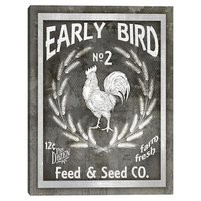 Farm Sign Early Bird Canvas Art Print