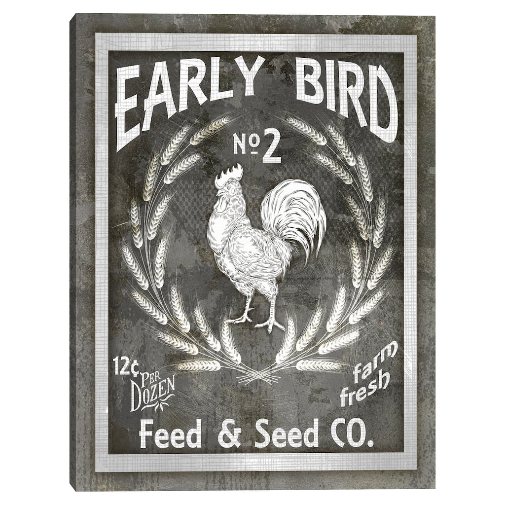 Farm Sign Early Bird Canvas Art Print