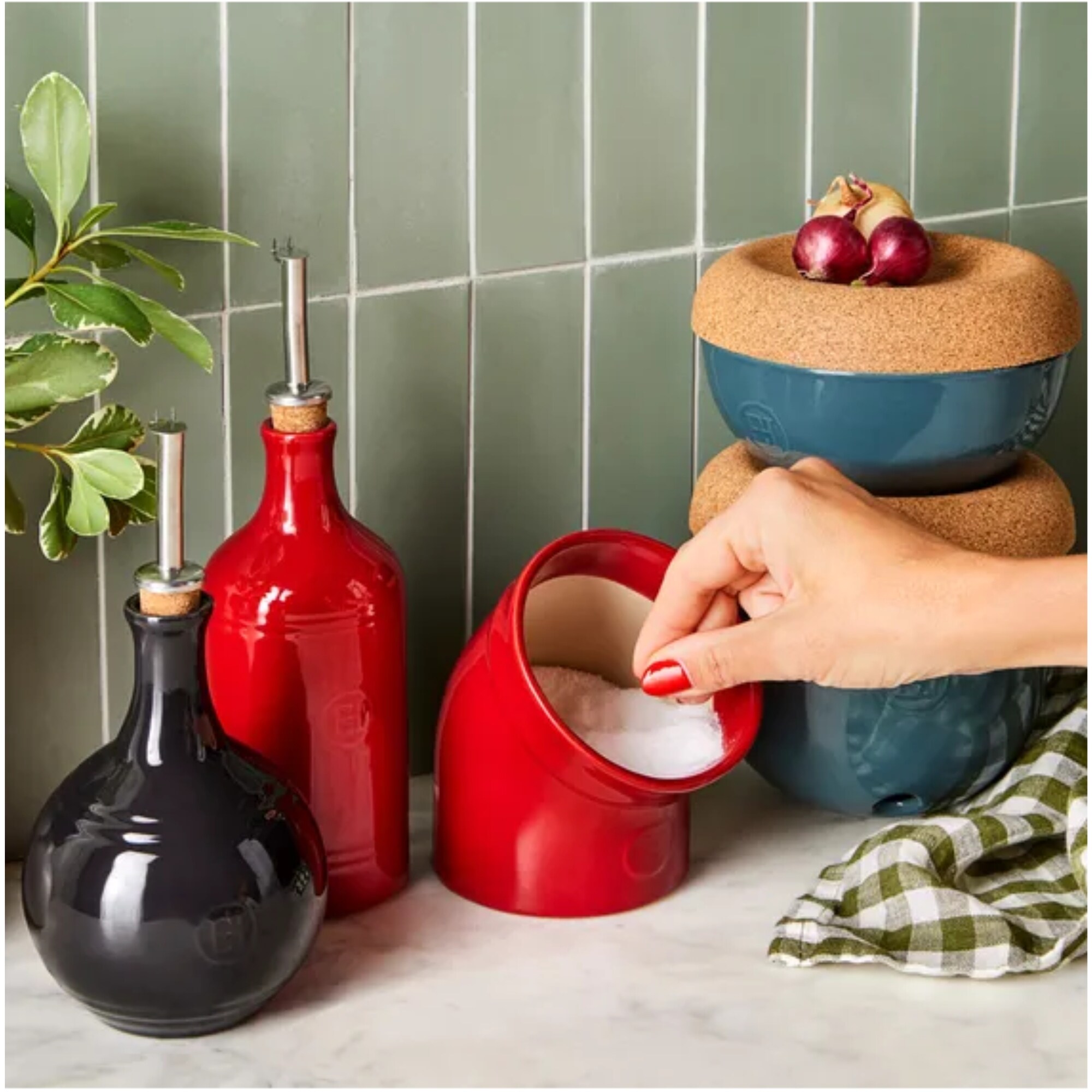 Emile Henry Ceramic Kitchenware, Durable, Easy To Clean, Salt Pig