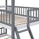preview thumbnail 21 of 20, Twin Over Twin Bunk Bed Wood Bed with Roof, Window, Ladder