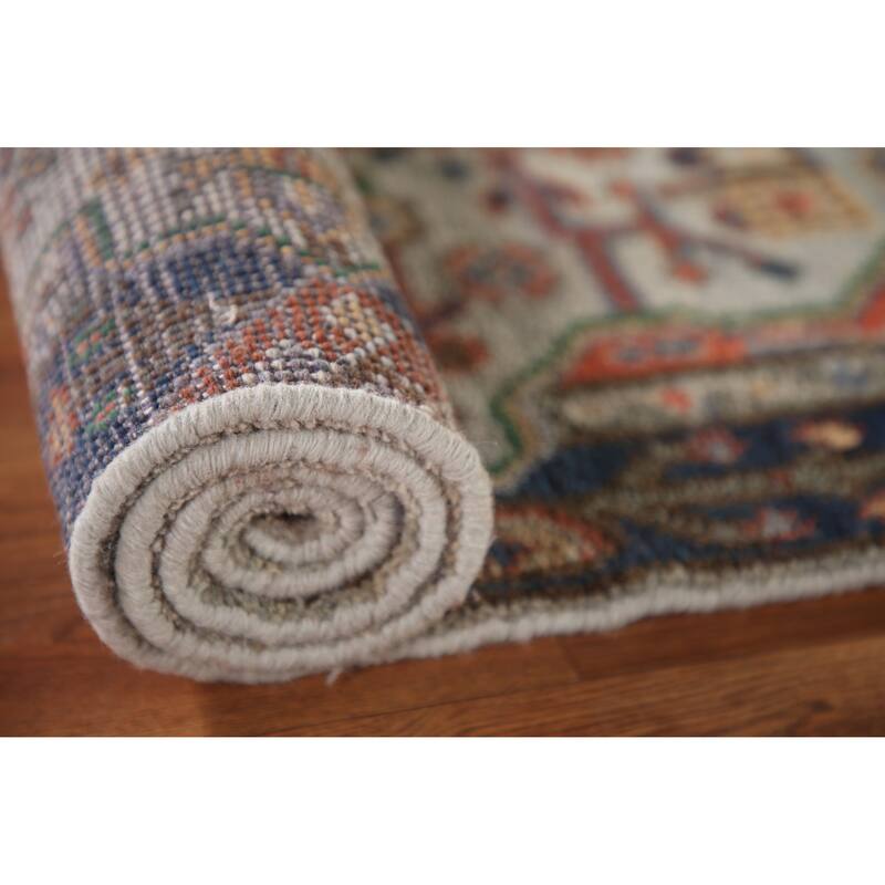 Geometric Kazak Indian Area Rug Handmade Wool Carpet - 3'0"x 5'0"