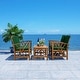 preview thumbnail 1 of 0, SAFAVIEH Fontana 4-piece Acacia Solid Wood Outdoor Conversation Patio Set - 47"W x 26"D x 33"H