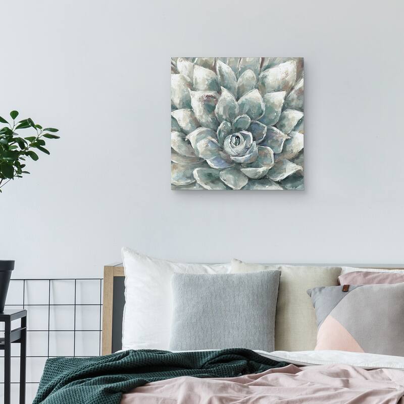 Cactus Bloom Ivory Square by Sandy Doonan Canvas Art Print