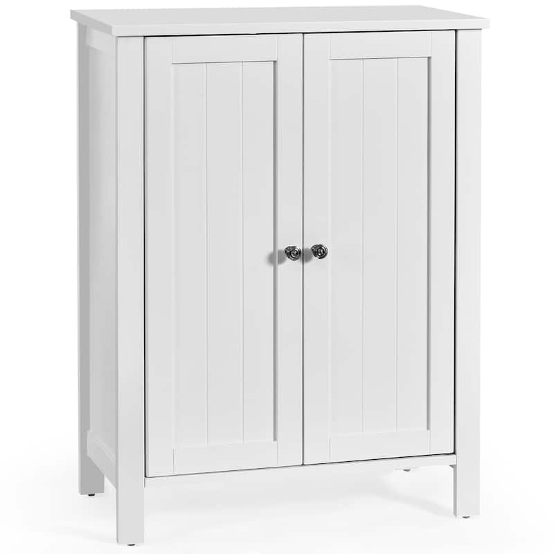 Wooden Bathroom Floor Cabinet Free Standing Storage Cabinet - White
