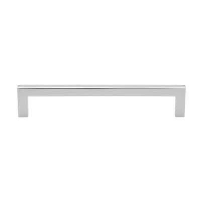 GlideRite 5-Pack 6-5/16 in. CC Polished Chrome Solid Square Bar Pulls - Polished Chrome