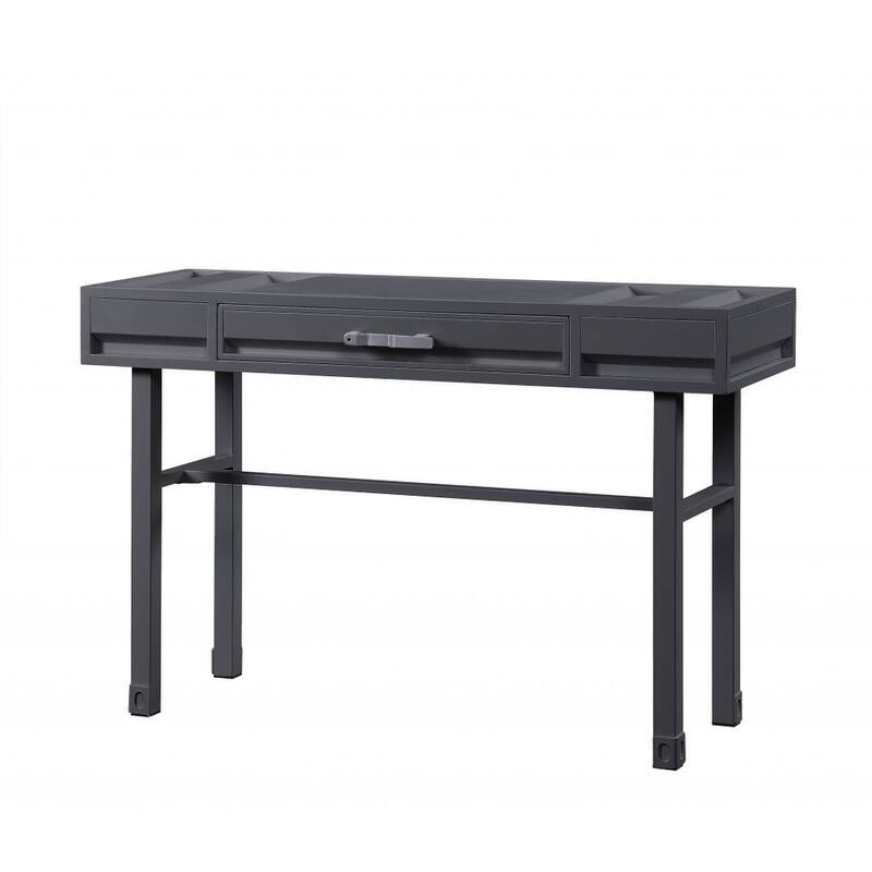 HomeRoots 47" Gunmetal Iron And Wood Vanity Table