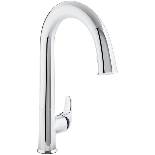 Kohler K-72218-B7 Sensate Touchless Pullout High Arch Kitchen Faucet with Grey Cap, Response and DockNetik Technologies