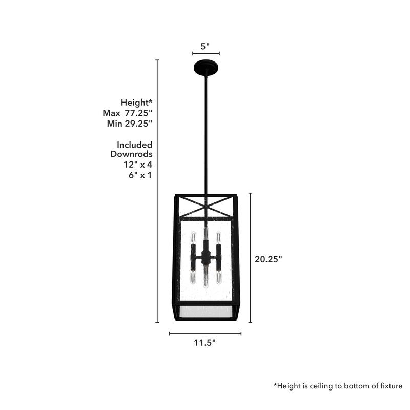 Hunter Felippe 8-Light Pendant w/Clear Seeded Glass, Industrial, Modern Farmhouse - Entry, Island, Dining Room