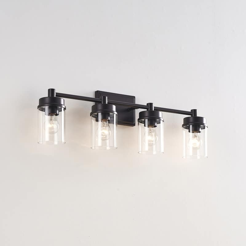 KAWOTI 4-light Modern Bathroom Vanity Light with Cylinder glass