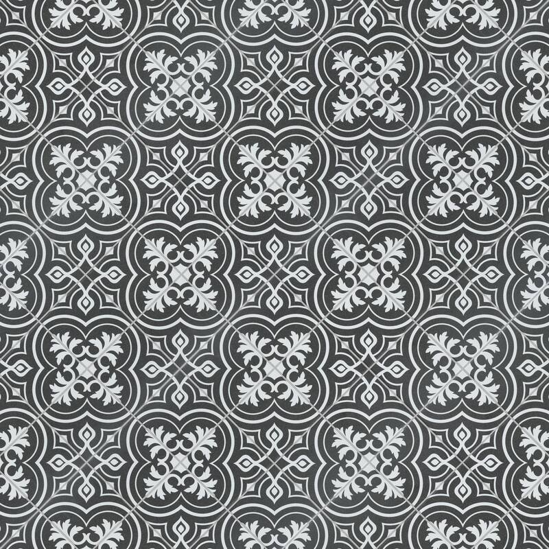 Merola Tile Harmonia Vintage Black 13" x 13" Ceramic Floor and Wall Tile