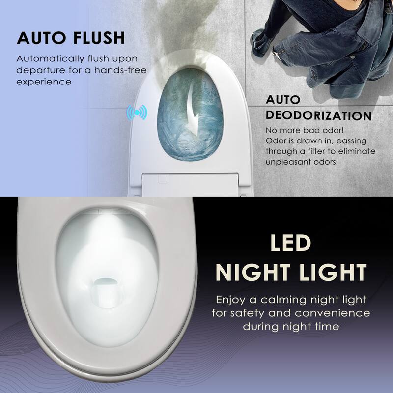 Benolti BN-6100S,1-Piece Tankless Smart Bidet Toilet, Auto Flush, Heated Seat