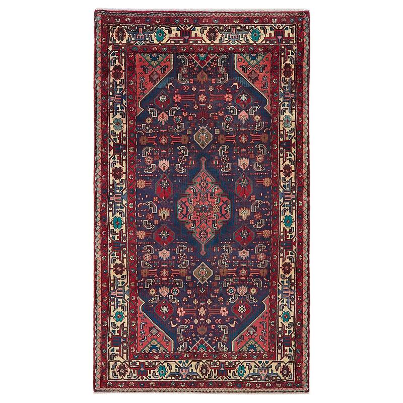 ECARPETGALLERY Hand-knotted Andelz Navy Wool Rug - 4'9 x 8'7