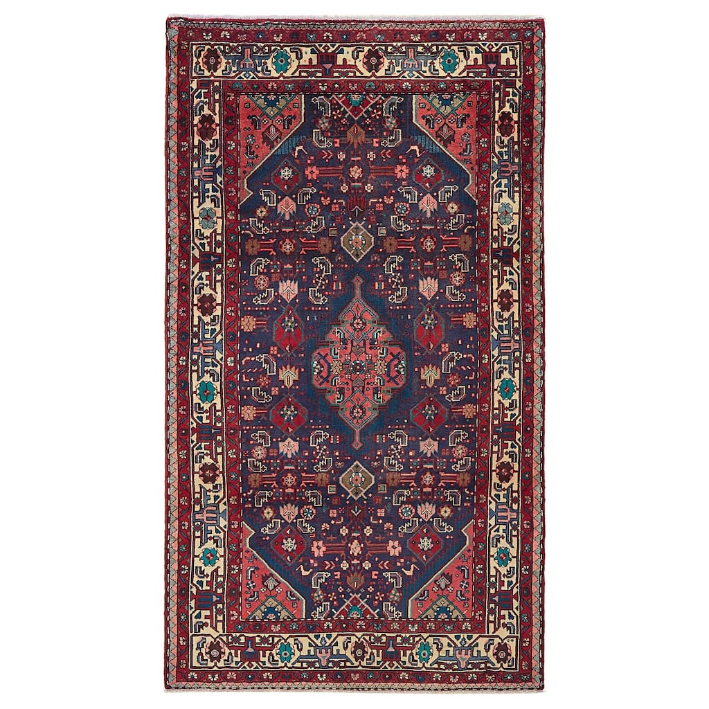 ECARPETGALLERY Hand-knotted Andelz Navy Wool Rug - 4'9 x 8'7