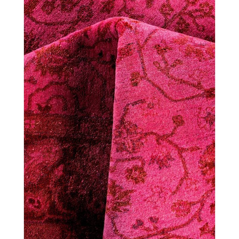 Contemporary Overdyed Wool Hand Knotted Area Rug - 4' 2" x 6' 3"