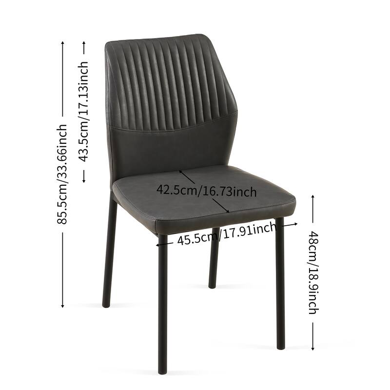 Leather Kitchen Chair Side Chair with Metal Legs, Accent Chair Office Chair Upholstered Chair Meeting Room Chair