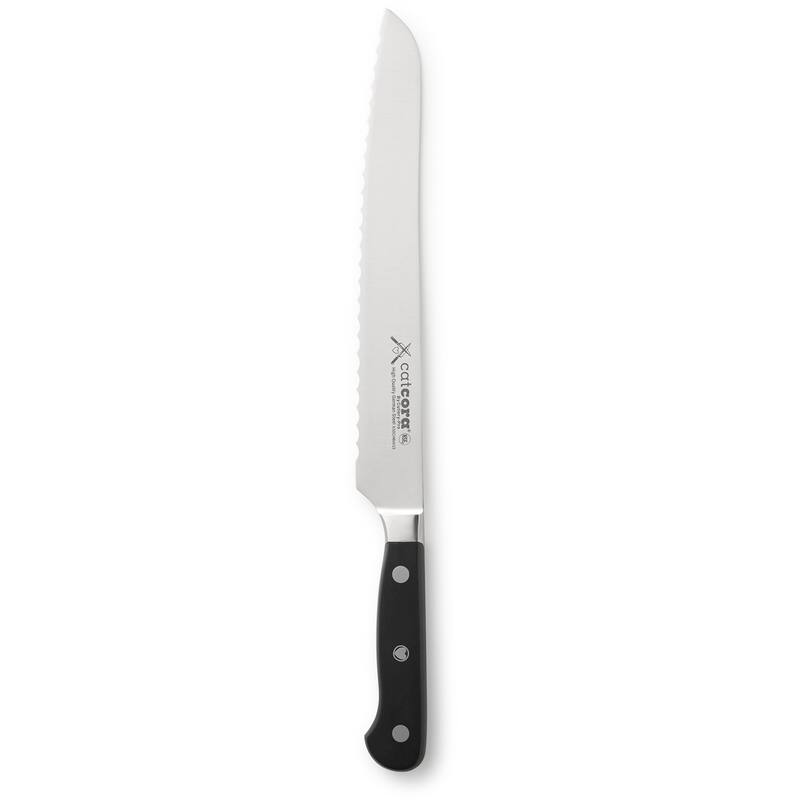 CatCora Forged Serrated Bread Knife, Professional 9-Inch German Steel Blade, Triple-Rivet Handle, NSF-Certified Kitchen Knife