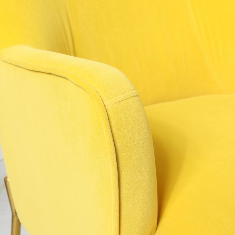 Marina Modern Velvet Accent Chair with Golden Legs Set of 2 by HULALA HOME